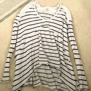 Free people waffle knit thermal v-neck